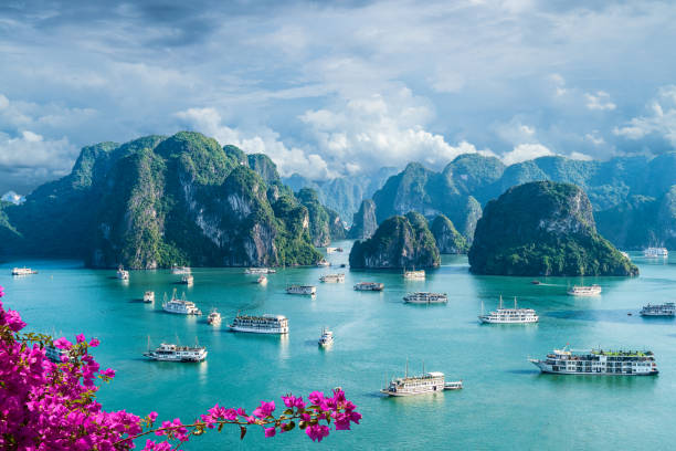 landscape with amazing halong bay, vietnam